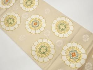 変わり花々模様織出し袋帯